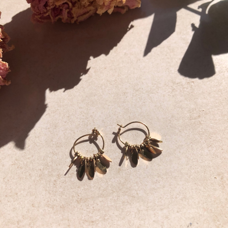 Boucles d'oreilles dorées Garrigues | Médecine Douce
