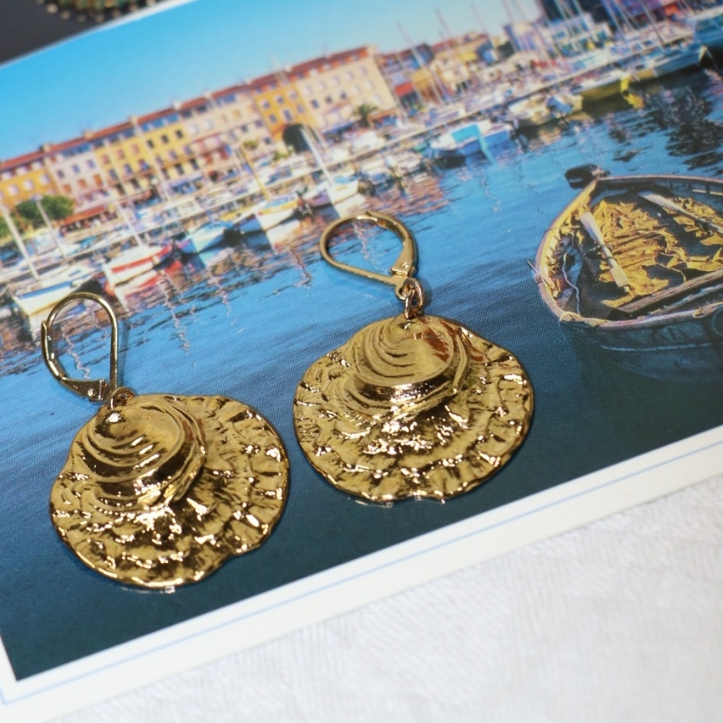 Boucles d'oreilles Oléron dorées à l'or fin - Imaï
