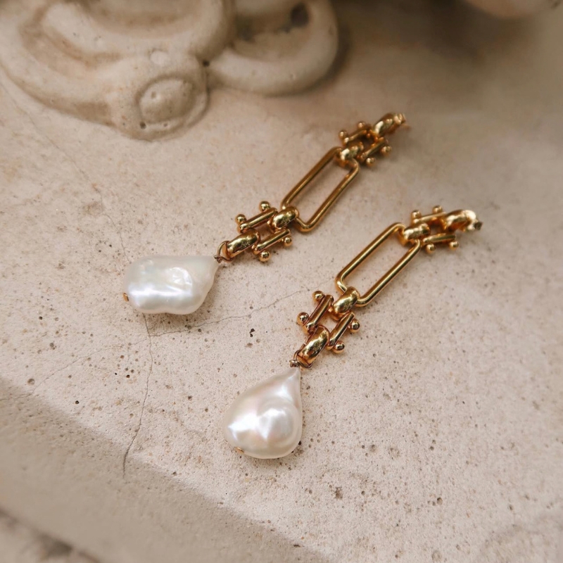 Boucles d'oreilles Baroque - Imaï laiton doré à l'or fin 24 carats