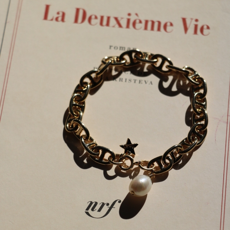 Bracelet Nérée laiton doré et perle d'eau douce - Imaï