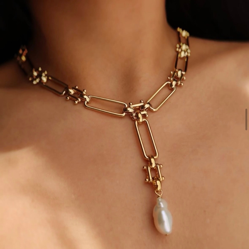 Collier Baroque Imaï - laiton doré à l'or fin 24 carats
