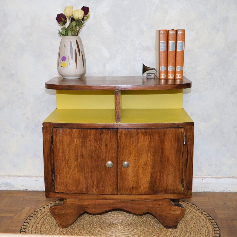 Table de chevet art déco - années 40 en bois