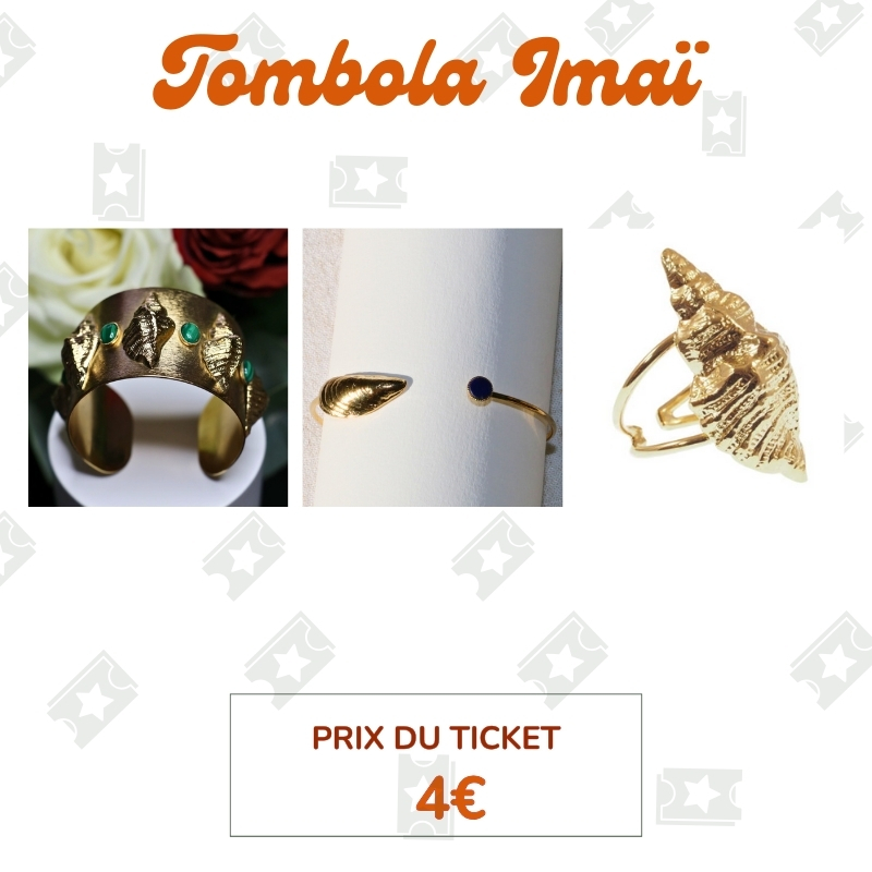 ticket de tombola bijoux Imaï organisée par Odette Bazar