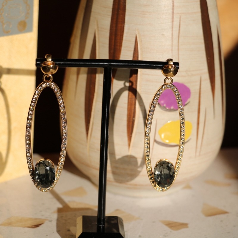 Boucles d’oreilles cristaux Swarovski gris - Imaï